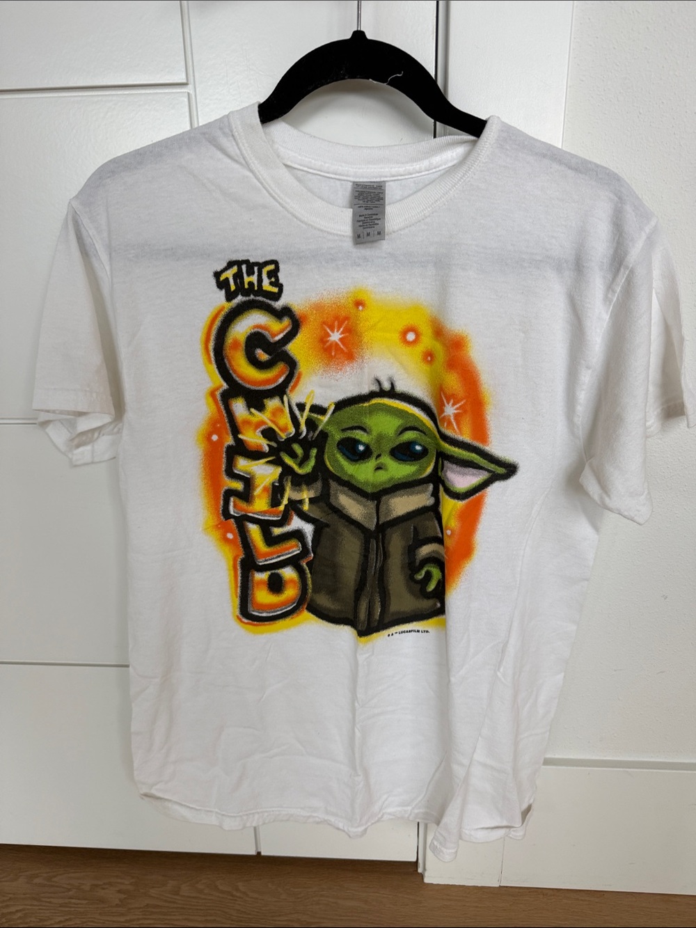 Baby Yoda Graphic Tee Unisex Medium- White